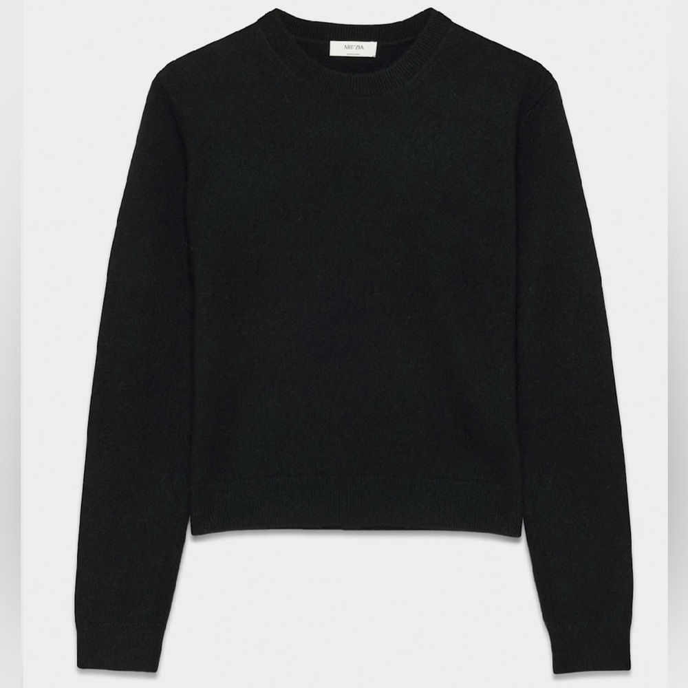 Aritzia Bare Cashmere Crew Sweater Black